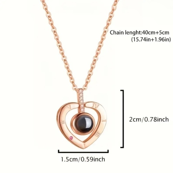 Projection Necklace 100 Languages I Love You Pendant Jewelry For Lover - Picture 9 of 9